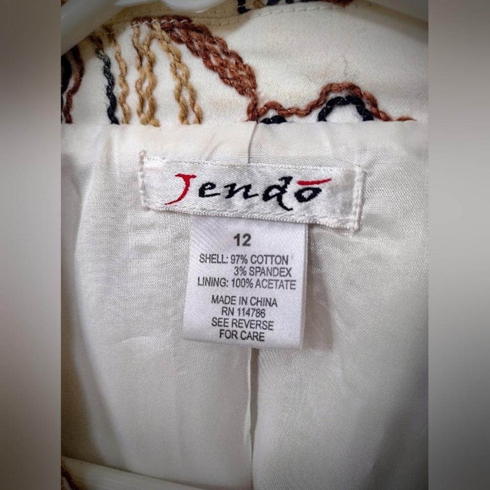 EUC Jendo Jacket, Size 12, Beautiful Embroidered Details, Perfect Condition - Picture 10 of 11